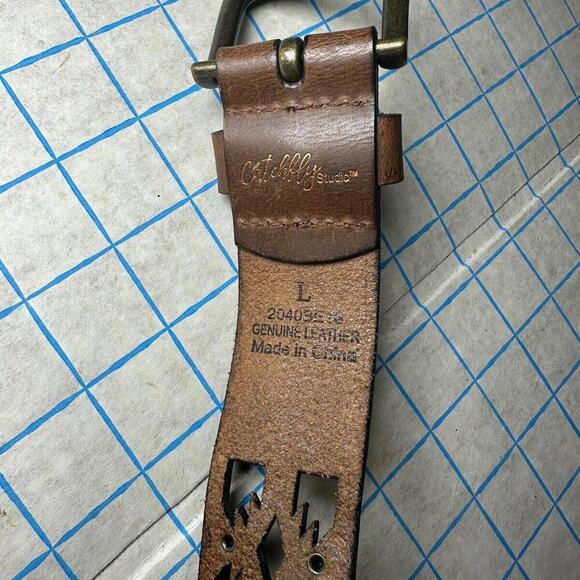 Catchfly Ladies Western Cut Out Chestnut Brown Belt 2040BE16 Women’s Large - Picture 2 of 4